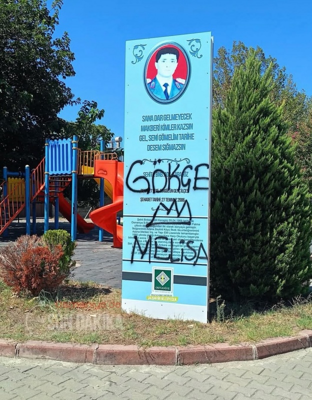 ŞEHİT BİNBAŞI ADİL KARAGÖZ’ÜN ADINI TAŞIYAN PARKTAKİ ANITA SAYGISIZLIK