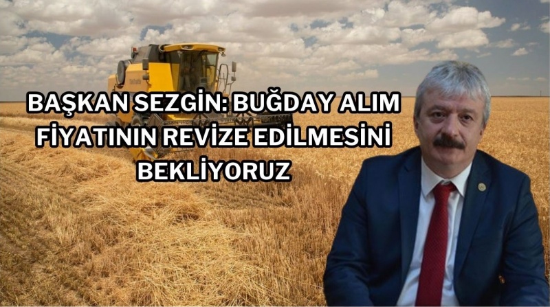 Başkan Sezgin: Buğday alım fiyatının revize edilmesini bekliyoruz