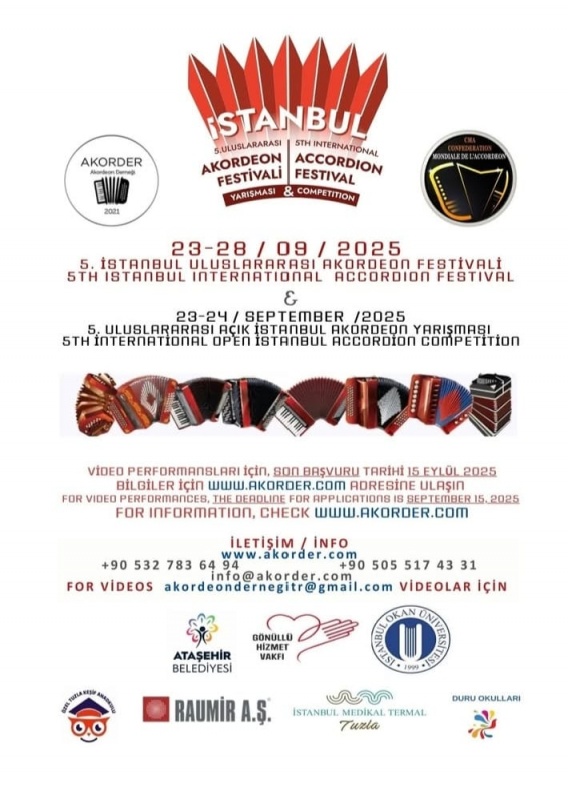 İSTANBUL’DA 5. ULUSLARARASI AKORDEON FESTİVALİ BAŞLIYOR